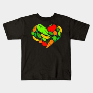 Healthy Veggie Heart For Vegetarian And Vegan Kids T-Shirt